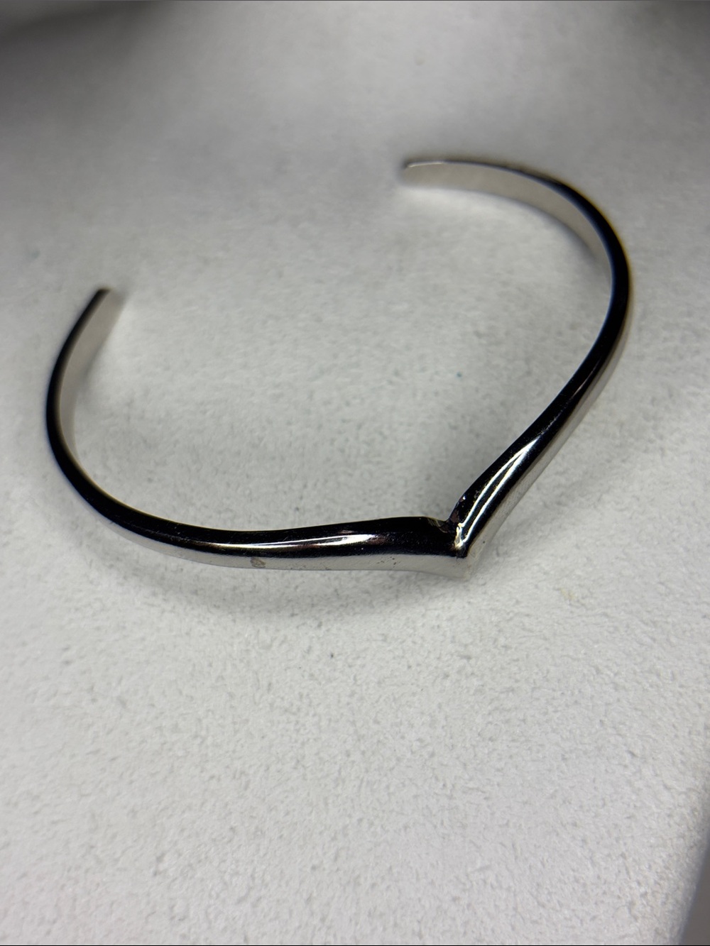 Avon Silver V-Accent Open Cuff Bracelet